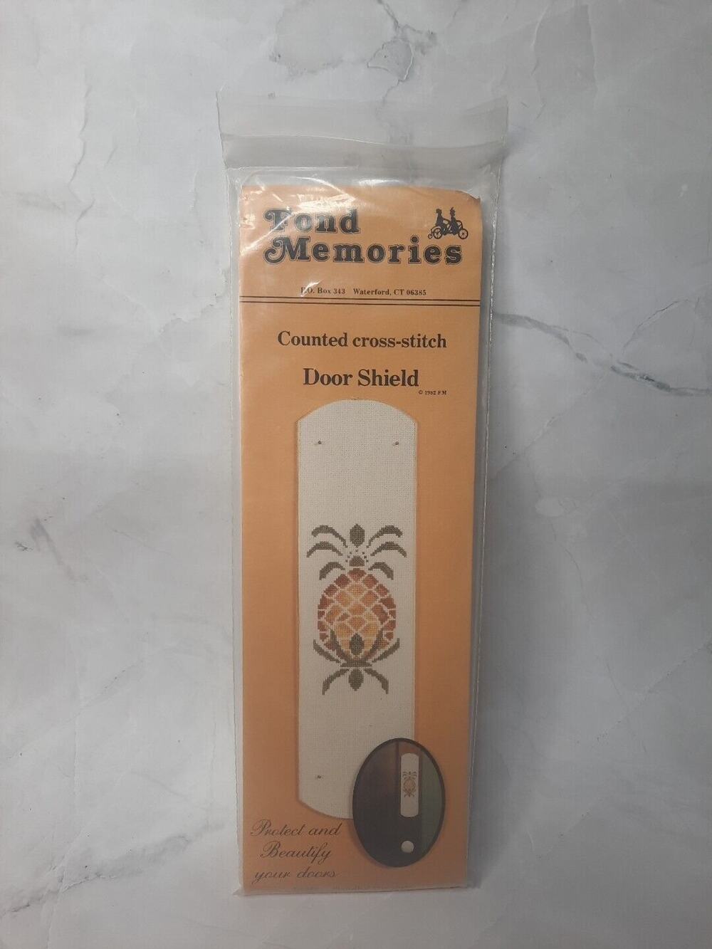 Fond Memories Counted Cross Stitch Door Shield Kit Stenciled Pineapple